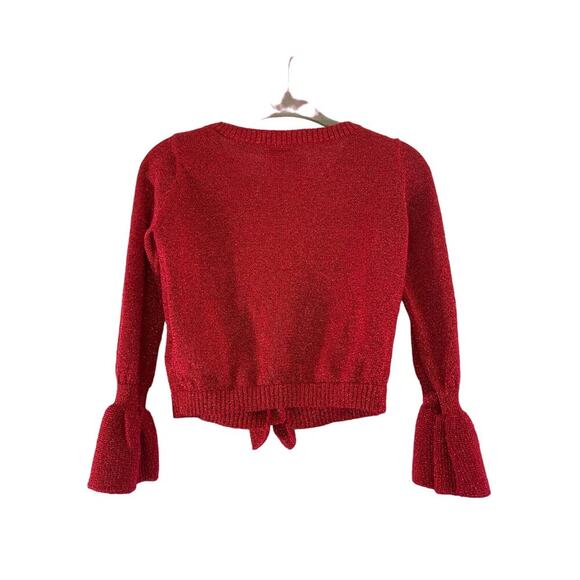 GENUINE KIDS BY OSHKOSH Girl’s Red Sparkle Cardigan / Size: 18 Months - Picture 2 of 6